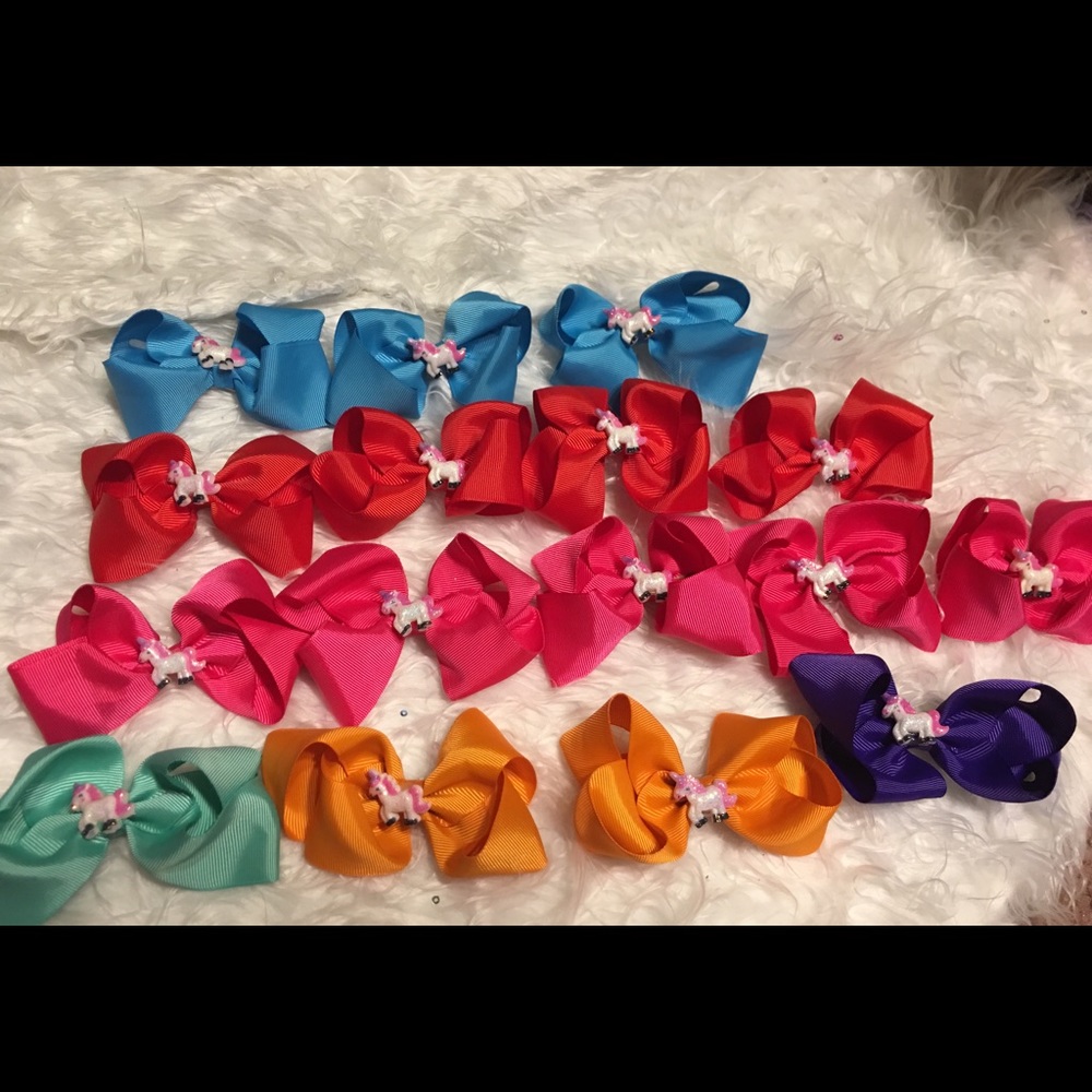 Unicorn hair bows